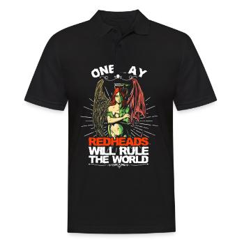 Gingers Will Rule World Redhead Angel Evil Irish - Men's Polo Shirt - black - Front - Kai (181cm)