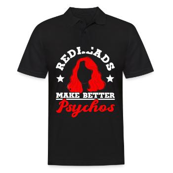 Redheads Make Better Psychos Red Orange Ginger - Men's Polo Shirt - black - Front - Kai (181cm)