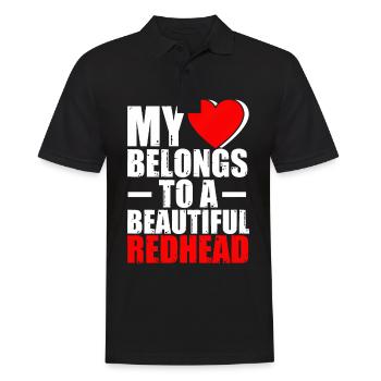 Heart Belongs To Redhead Girlfriend Boyfriend - Men's Polo Shirt - black - Front - Kai (181cm)