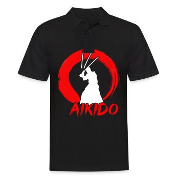 Aikido Master Martial Arts Fight Self Defense - Men's Polo Shirt - black - Front - Kai (181cm)