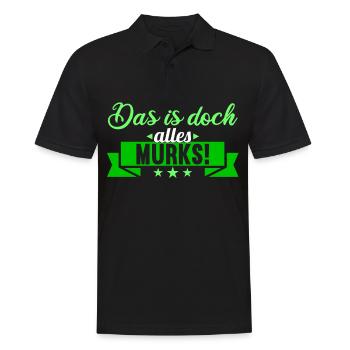 Sächsischer Dialekt Sachsen Sächsische Sprüche - Männer Poloshirt - Schwarz - Vorne - Kai (181cm)