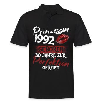 30. Geburtstag 30 Jahre Perfektion Prinzessin 1992 - Männer Poloshirt - Schwarz - Vorne - Kai (181cm)