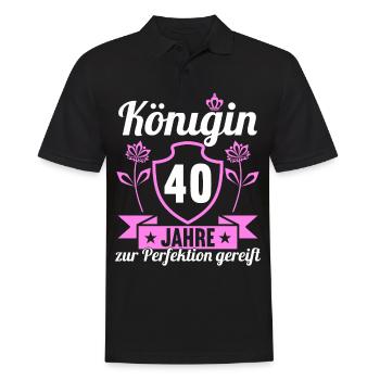 40. Geburtstag 40 Jahre Perfektion Königin - Männer Poloshirt - Schwarz - Vorne - Kai (181cm)