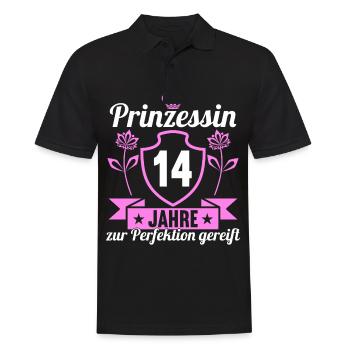 14. Geburtstag 14 Jahre Perfektion Prinzessin - Männer Poloshirt - Schwarz - Vorne - Kai (181cm)