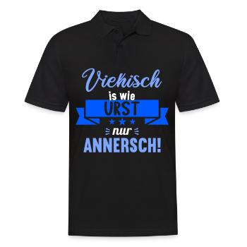 Sächsischer Dialekt Sachsen Sächsische Sprüche - Männer Poloshirt - Schwarz - Vorne - Kai (181cm)