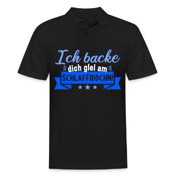 Sächsischer Dialekt Sachsen Sächsische Sprüche - Männer Poloshirt - Schwarz - Vorne - Kai (181cm)
