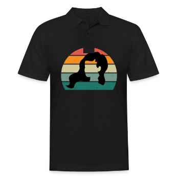 Haare schneiden Friseuse Frisörin Schere Fön Haar - Männer Poloshirt - Schwarz - Vorne - Kai (181cm)