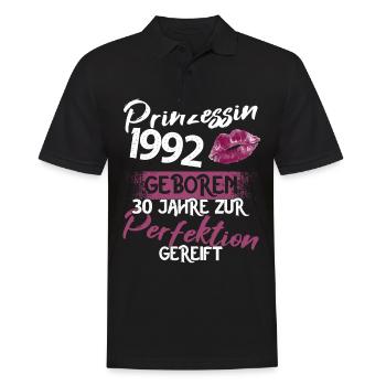 30. Geburtstag 30 Jahre Perfektion Prinzessin 1992 - Männer Poloshirt - Schwarz - Vorne - Kai (181cm)