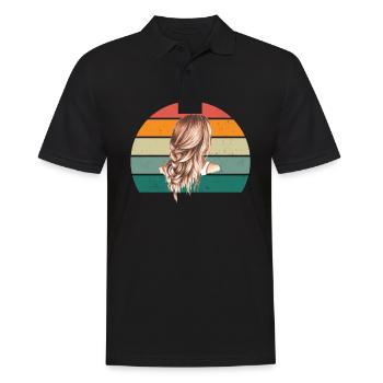 Haare schneiden Friseuse Frisörin Schere Fön Haar - Männer Poloshirt - Schwarz - Vorne - Kai (181cm)