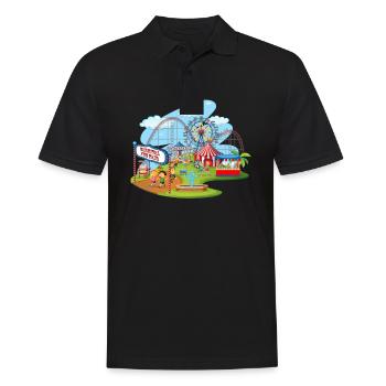 Vacances Vacances Fun Action Parc à thème Montagnes russes - Polo Homme - noir - Devant - Kai (181cm)