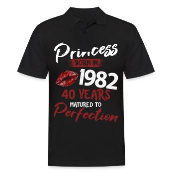 40ème anniversaire 40 ans de perfection Princesse 1982 - Polo Homme - noir - Devant - Kai (181cm)