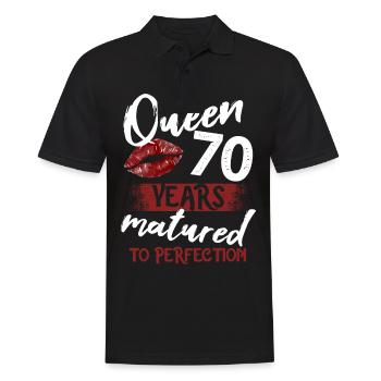 70 year old girl 70 bday Queen 70 birthday - Men's Polo Shirt - black - Front - Kai (181cm)