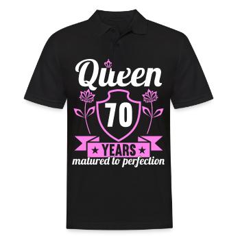 70 year old girl 70 bday Queen 70 birthday - Men's Polo Shirt - black - Front - Kai (181cm)