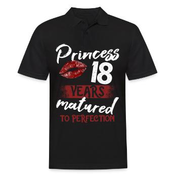 18 ans fille 18 bday Princesse 18 anniversaire - Polo Homme - noir - Devant - Kai (181cm)