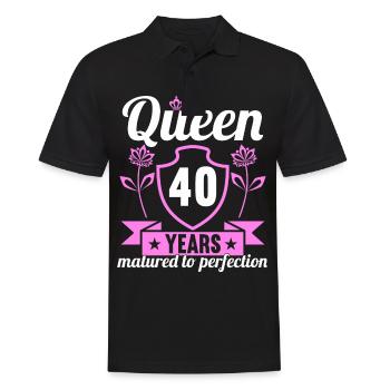 Fille de 40 ans 40 bday Queen 40 anniversaire - Polo Homme - noir - Devant - Kai (181cm)