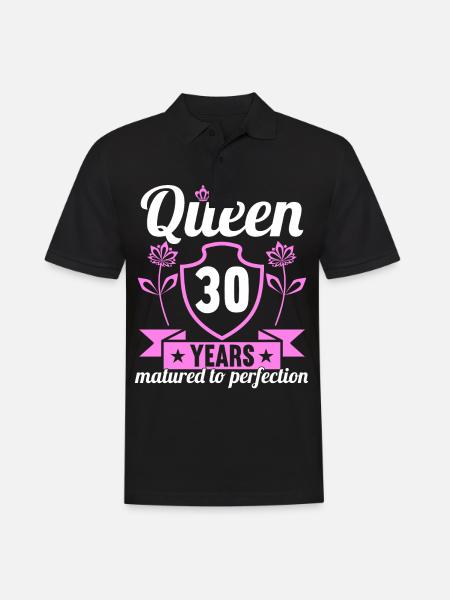 30 jaar oud meisje 30 bday Koningin 30 verjaardag - Mannen poloshirt - zwart