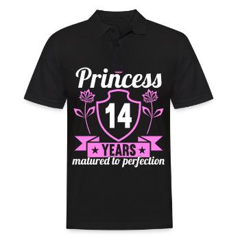 Fille de 14 ans 14 bday Princesse 14 anniversaire - Polo Homme - noir - Devant - Kai (181cm)