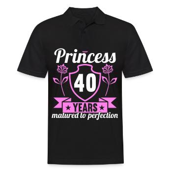 Fille de 40 ans 40 bday Princesse 40 anniversaire - Polo Homme - noir - Devant - Kai (181cm)