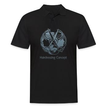 Haare schneiden Friseuse Frisörin Schere Fön Haar - Männer Poloshirt - Schwarz - Vorne - Kai (181cm)