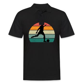 footballeur joueur de ballon joueur joueur de football - Polo Homme - noir - Devant - Kai (181cm)