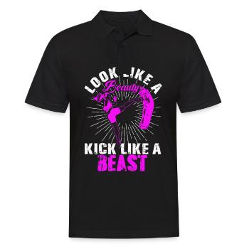 Beauty Kickboxing Beast Kickboxer Girl Fighter - Men's Polo Shirt - black - Front - Kai (181cm)