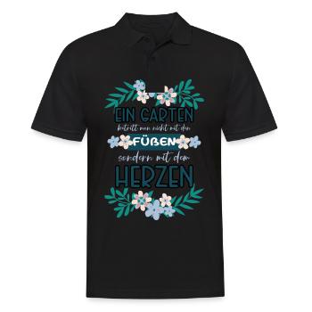 Garten Gärtner - Männer Poloshirt - Schwarz - Vorne - Kai (181cm)