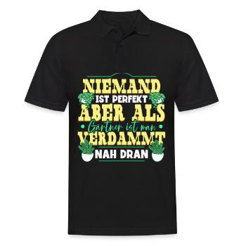 Garten Gärtner - Männer Poloshirt - Schwarz - Vorne - Kai (181cm)