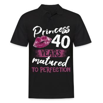 Fille de 40 ans 40 bday Princesse 40 anniversaire - Polo Homme - noir - Devant - Kai (181cm)