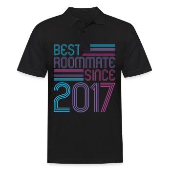 Meilleur colocataire depuis 2017 aimez vos colocataires - Polo Homme - noir - Devant - Kai (181cm)