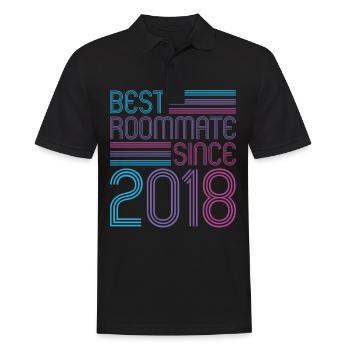 Meilleur colocataire depuis 2018 aimez vos colocataires - Polo Homme - noir - Devant - Kai (181cm)