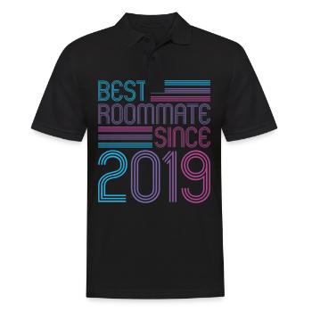 Meilleur colocataire depuis 2019 aimez vos colocataires - Polo Homme - noir - Devant - Kai (181cm)