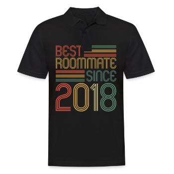 Meilleur colocataire depuis 2018 aimez vos colocataires - Polo Homme - noir - Devant - Kai (181cm)