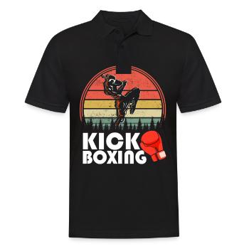 Retro Kickboxer Vintage Kickboxing Fighter MMA - Men's Polo Shirt - black - Front - Kai (181cm)