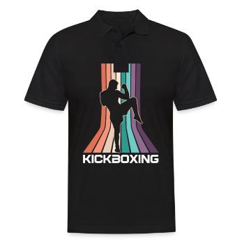 Vintage Kickboxer Retro Kickboxing Fighter MMA - Men's Polo Shirt - black - Front - Kai (181cm)
