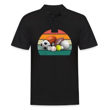 footballeur joueur de ballon joueur joueur de football - Polo Homme - noir - Devant - Kai (181cm)