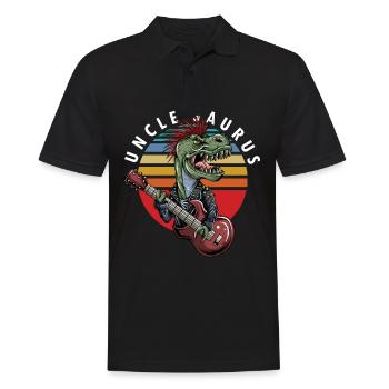 Uncle T-Rex Guitar Player Guitarist Niece Nephew - Men's Polo Shirt - black - Front - Kai (181cm)