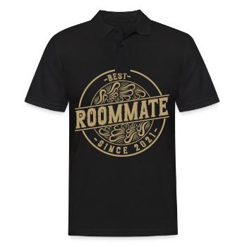 Meilleur colocataire depuis 2021 aimez vos colocataires - Polo Homme - noir - Devant - Kai (181cm)