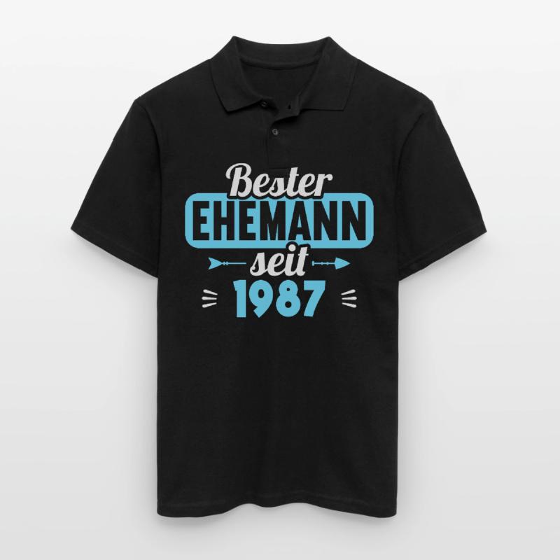 Beste Ehefrau Bester Ehemann seit 1987 Männer Poloshirt