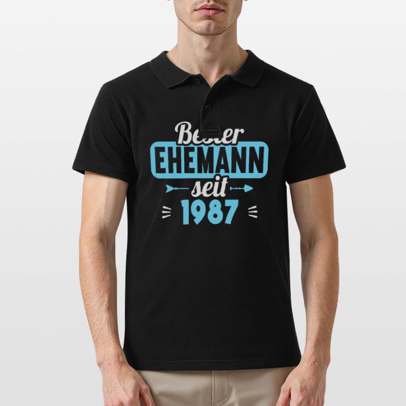 Beste Ehefrau Bester Ehemann seit 1987 Männer Poloshirt