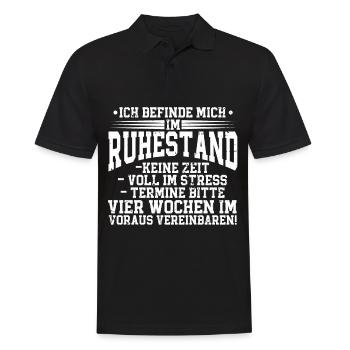 Ich befinde mich im Ruhestand Rentner - Männer Poloshirt - Schwarz - Vorne - Kai (181cm)