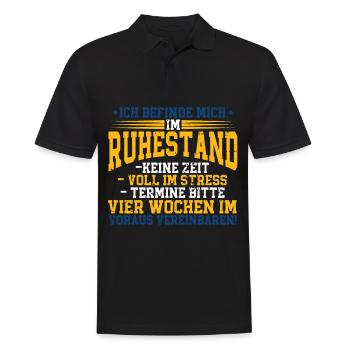 Ich befinde mich im Ruhestand Rentner - Männer Poloshirt - Schwarz - Vorne - Kai (181cm)