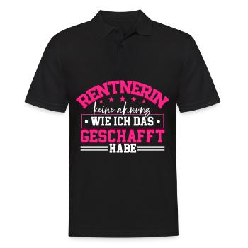 Rentnerin - Männer Poloshirt - Schwarz - Vorne - Kai (181cm)