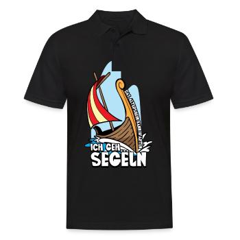 Das Altersheim kann warten ich geh segeln - Männer Poloshirt - Schwarz - Vorne - Kai (181cm)