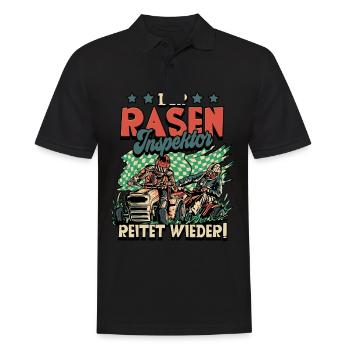 Der Rasen Inspektor Garten Gärtner - Männer Poloshirt - Schwarz - Vorne - Kai (181cm)