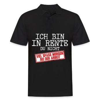 Ich bin in Rente du nicht Rentner - Männer Poloshirt - Schwarz - Vorne - Kai (181cm)