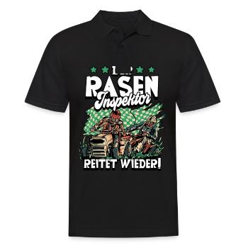Der Rasen Inspektor Garten Gärtner - Männer Poloshirt - Schwarz - Vorne - Kai (181cm)