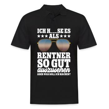 Ich hasse es als Rentner - Männer Poloshirt - Schwarz - Vorne - Kai (181cm)