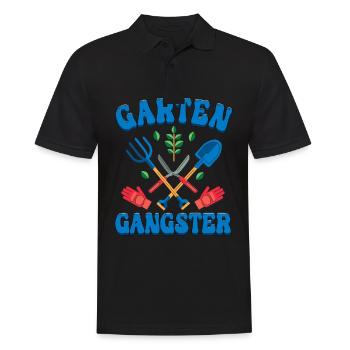 Garten Gangster Gärtner - Männer Poloshirt - Schwarz - Vorne - Kai (181cm)