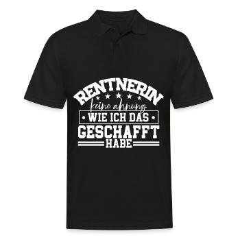 Rentnerin - Männer Poloshirt - Schwarz - Vorne - Kai (181cm)