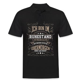 Ich bin im Ruhestand Rentner - Männer Poloshirt - Schwarz - Vorne - Kai (181cm)